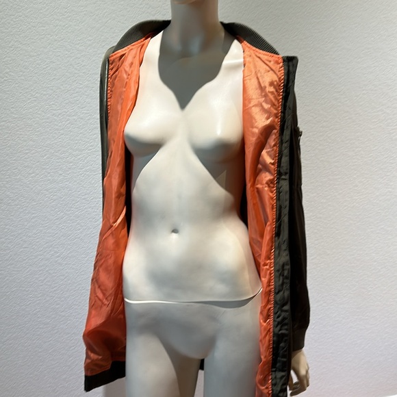 Long bomber aviation, jacket, army green orange interior - Picture 2 of 4